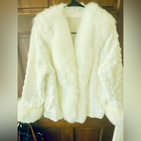Authentic white mink and fox fur jacket - Picture 7 of 12